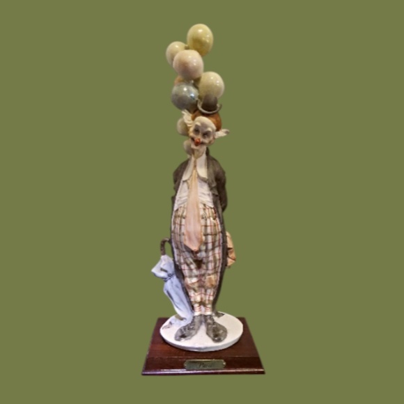 Vintage Giuseppe Armani The Pensive Clown w/Balloons Figure - Picture 1 of 6